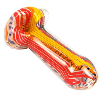 120g & Glass Screens 5'' Twisted In Side Out Spoon Glass Tobacco Smoking Pipe 